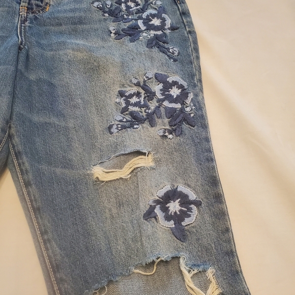 Hollister Juniors Sz 11R High Rise Vintage Straight Embroidered Jeans Button Fly - Picture 4 of 9